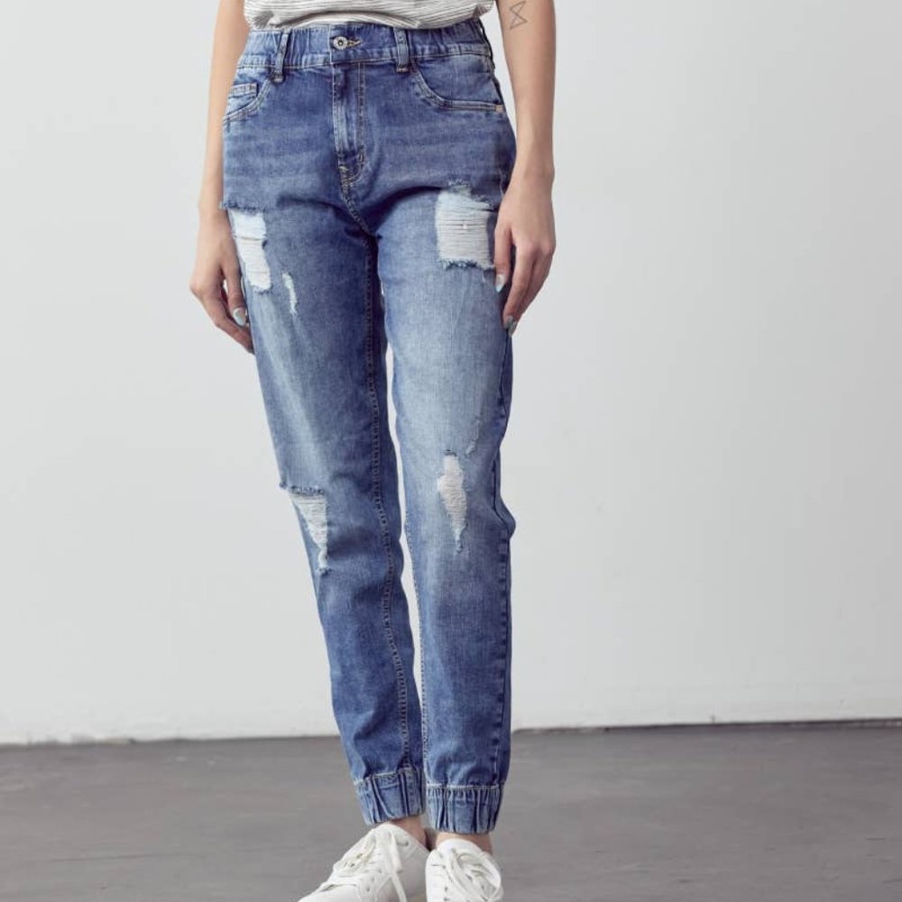 Muse Looks Denim Jogger Pants NWT